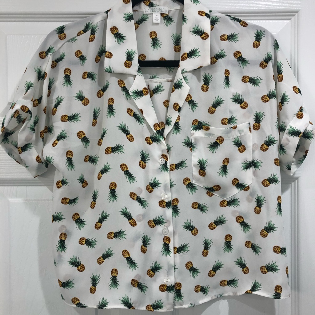 Pineapple Button Down Long Crop